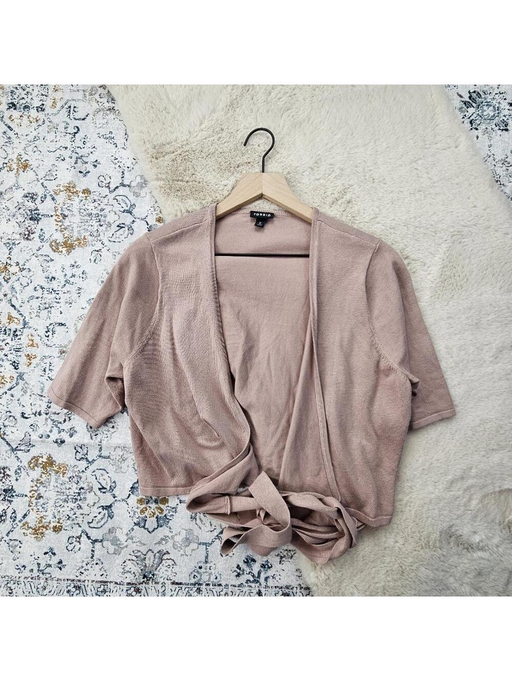 Torrid Cardigan Wrap Front Cropped Sweater 0